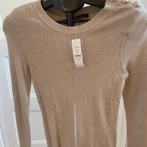 Crew Neck Button Detail Sweater by White House Black Market